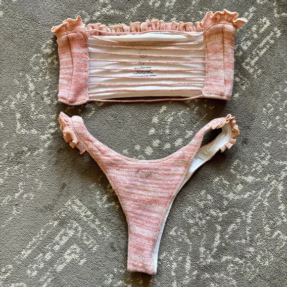 Pink Ruffled Bikini Set - Picture 2 of 4